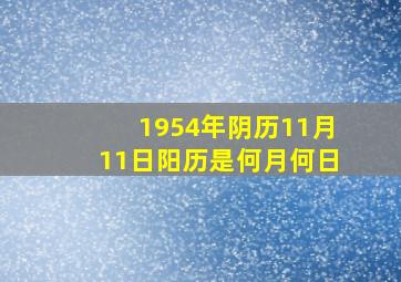 1954年阴历11月11日阳历是何月何日