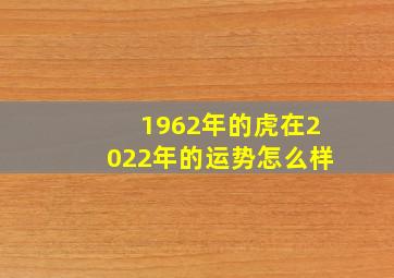 1962年的虎在2022年的运势怎么样