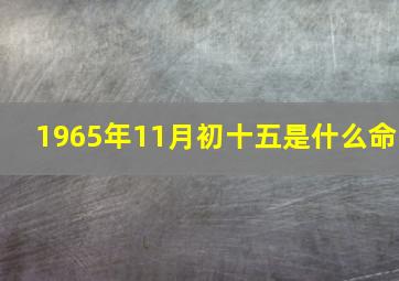 1965年11月初十五是什么命