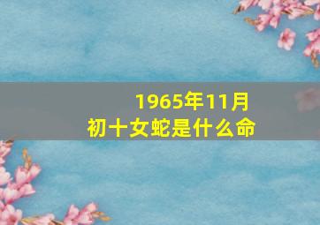 1965年11月初十女蛇是什么命