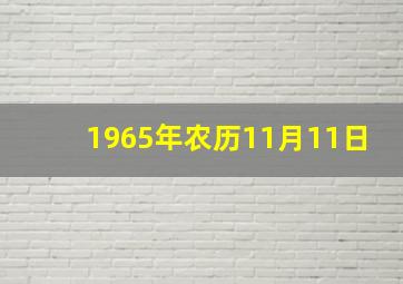 1965年农历11月11日