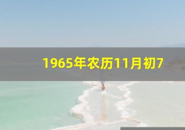 1965年农历11月初7