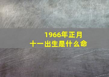 1966年正月十一出生是什么命