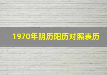 1970年阴历阳历对照表历