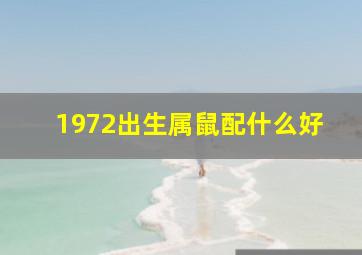 1972出生属鼠配什么好