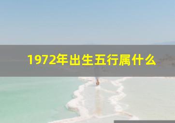 1972年出生五行属什么