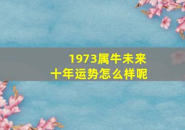 1973属牛未来十年运势怎么样呢