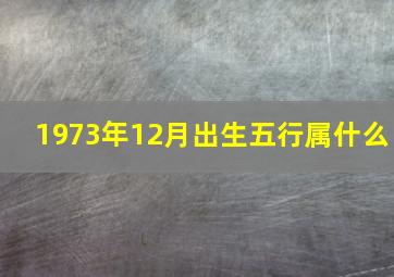 1973年12月出生五行属什么