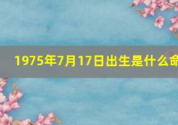 1975年7月17日出生是什么命