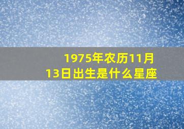 1975年农历11月13日出生是什么星座