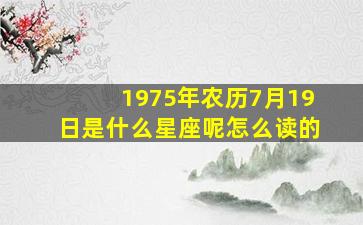 1975年农历7月19日是什么星座呢怎么读的