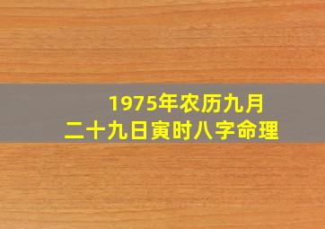 1975年农历九月二十九日寅时八字命理