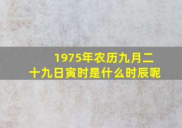 1975年农历九月二十九日寅时是什么时辰呢