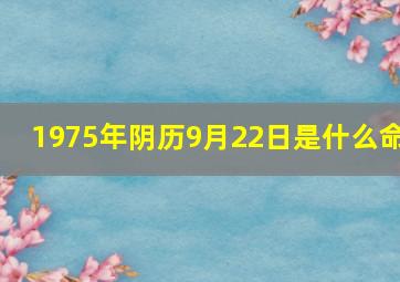 1975年阴历9月22日是什么命