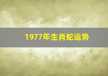 1977年生肖蛇运势