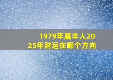 1979年属羊人2025年财运在哪个方向