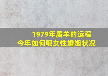 1979年属羊的运程今年如何呢女性婚姻状况