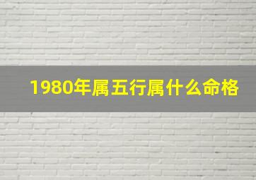 1980年属五行属什么命格