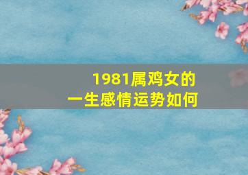 1981属鸡女的一生感情运势如何