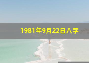 1981年9月22日八字