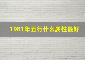 1981年五行什么属性最好