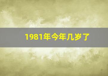 1981年今年几岁了