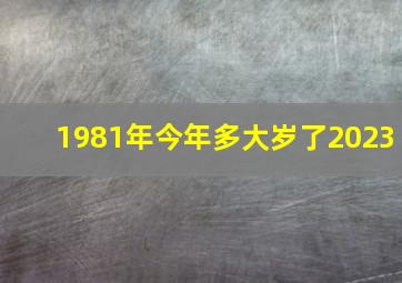 1981年今年多大岁了2023