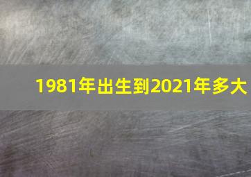 1981年出生到2021年多大