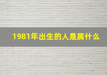 1981年出生的人是属什么