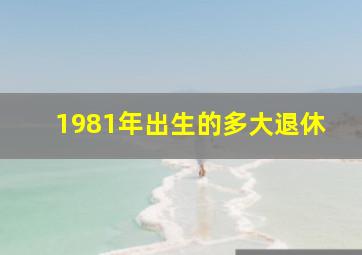 1981年出生的多大退休