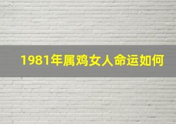 1981年属鸡女人命运如何