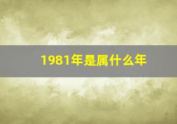 1981年是属什么年