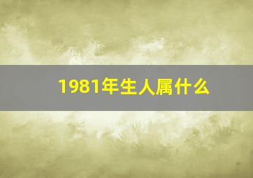 1981年生人属什么