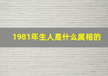 1981年生人是什么属相的