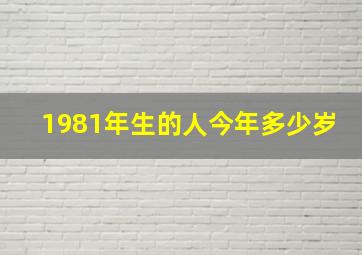 1981年生的人今年多少岁