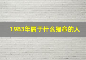 1983年属于什么猪命的人