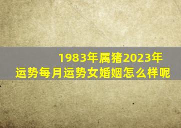 1983年属猪2023年运势每月运势女婚姻怎么样呢