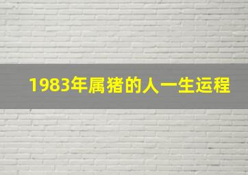 1983年属猪的人一生运程