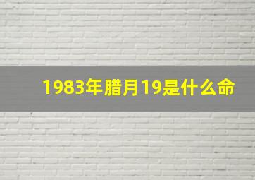 1983年腊月19是什么命