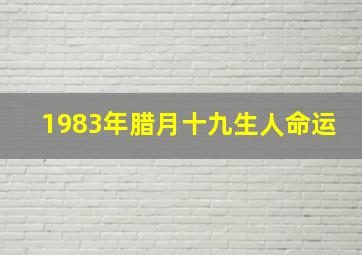 1983年腊月十九生人命运