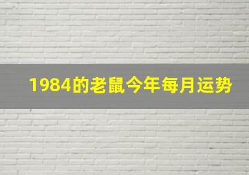 1984的老鼠今年每月运势