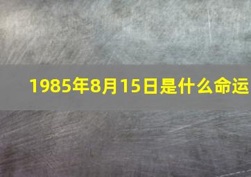 1985年8月15日是什么命运