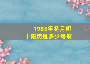 1985年冬月初十阳历是多少号啊