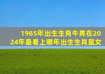 1985年出生生肖牛男在2024年最看上哪年出生生肖鼠女