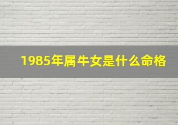 1985年属牛女是什么命格