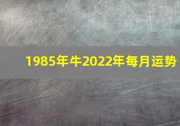 1985年牛2022年每月运势