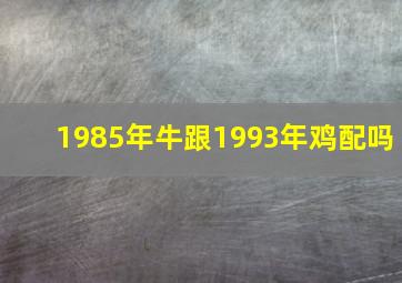 1985年牛跟1993年鸡配吗