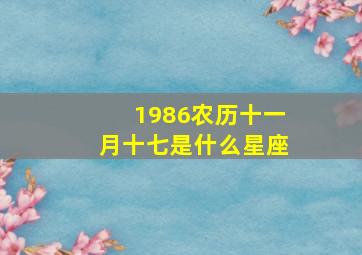 1986农历十一月十七是什么星座