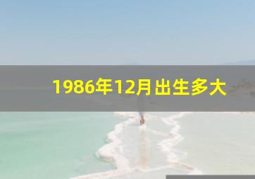 1986年12月出生多大