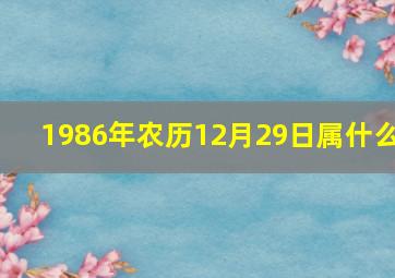 1986年农历12月29日属什么